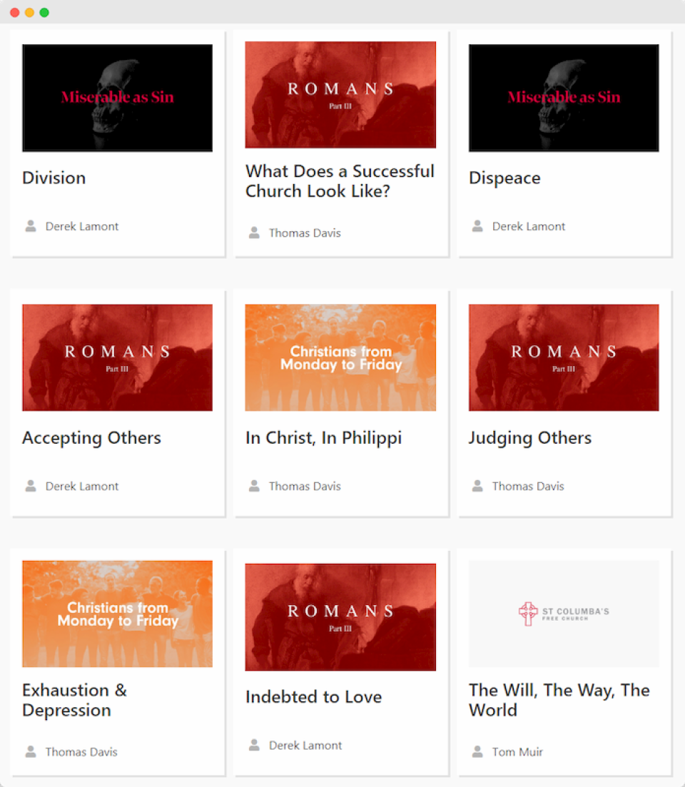 screenshot of Yet Another Sermon Host